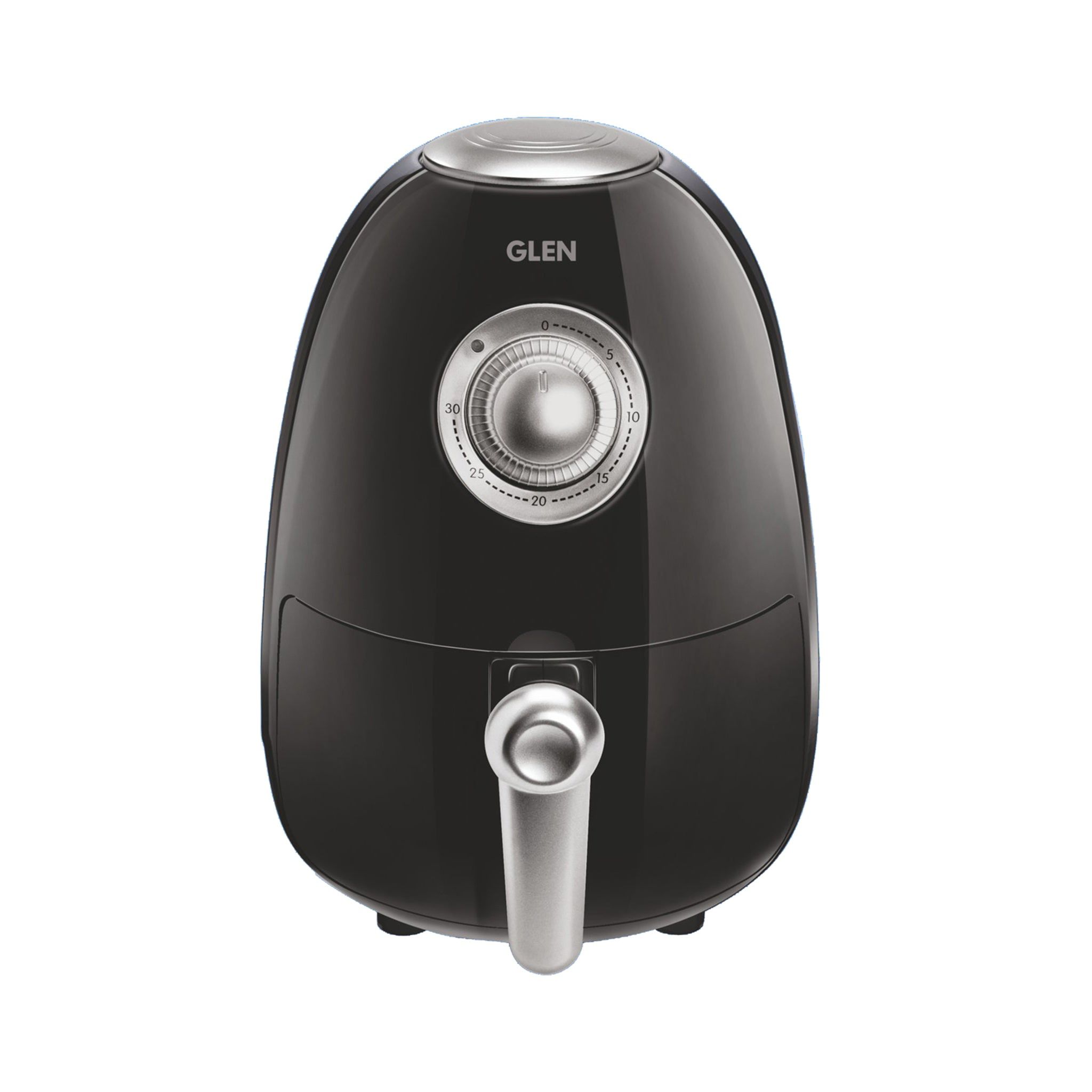 Electric Mini Air Fryer 2 Litres, 800W, Preset Temperature Control -Black & Silver (3045)