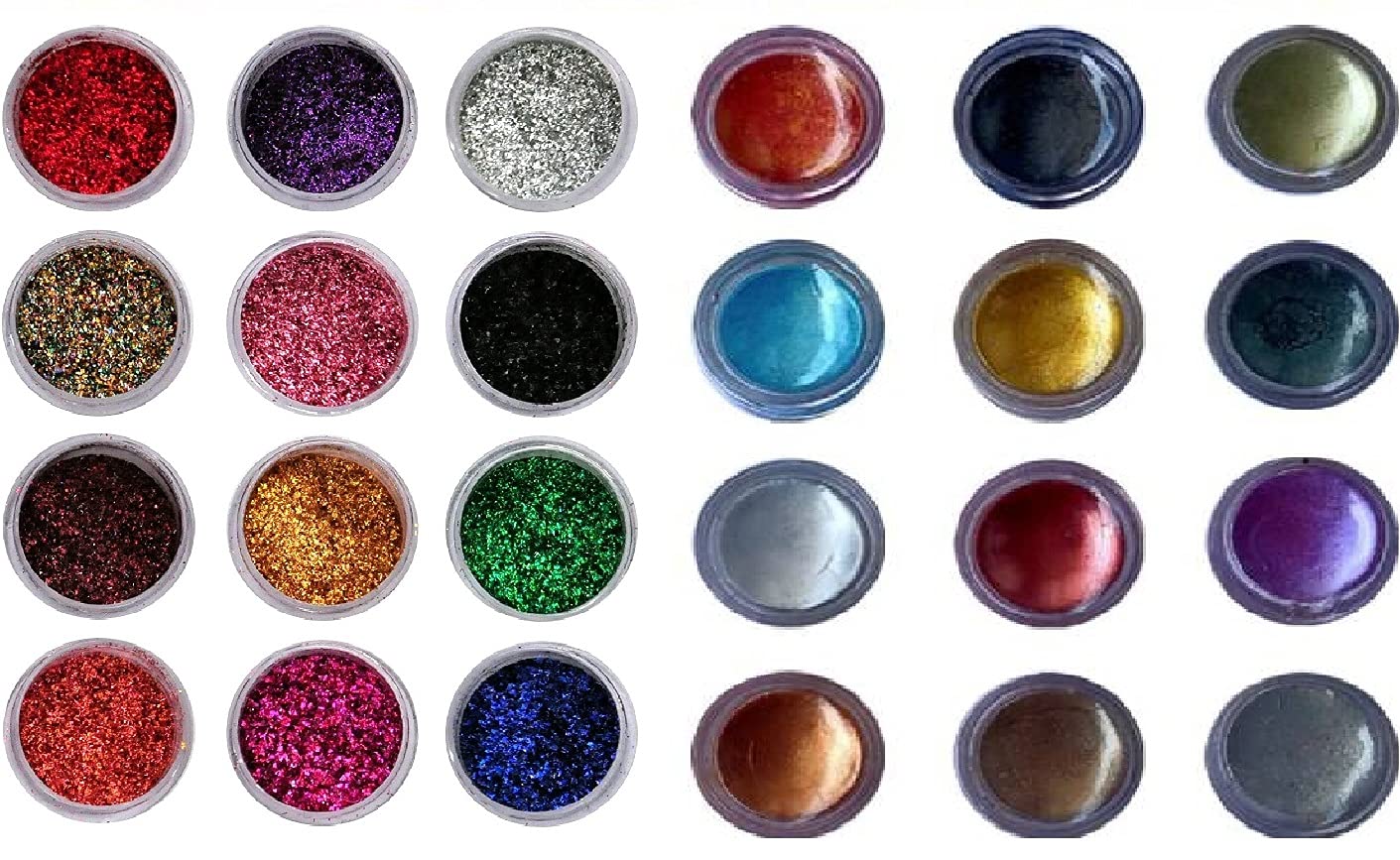 Elecsera Multicolor Shining Eyeshadow Shimmer/Glitter Powder 24 Pcs (Multicolor)