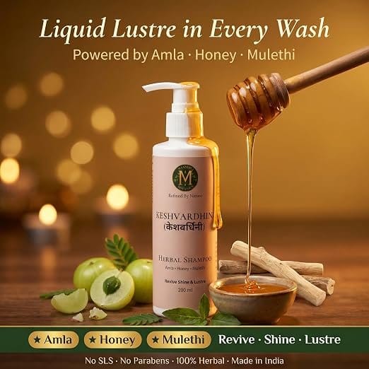 Keshvardhini Ayurvedic Herbal Shampoo  (Amla, Honey, Mulethi) - 200ML