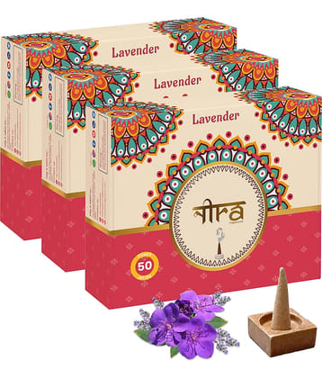 Nira Fragrances Incense Dhoop Cone Lavender 150 Pieces ( Pack of 3 )