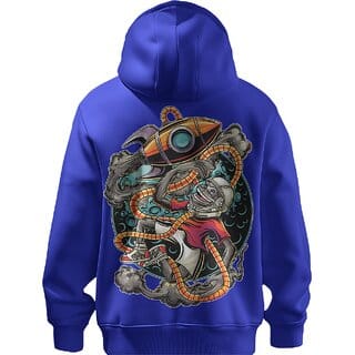 BULL CLOTHING Mens Space Monkey Graphic Dark Blue Hoodie 60 Cotton 40 Poly 280 GSM Fleece Pullover Sweatshirt (M) BULL CLOTHING Mens Space Monkey Graphic Dark Blue Hoodie 60 Cotton 40 Poly 280 GSM Fleece Pullover Sweatshirt (M)