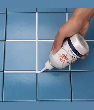 GEEO Tiles Gap Filler Waterproof 280 ml Crack Grout Gap Filler Agent Water Resistant Silicone Sealant for DIY Home Tiles Gap/Crack/Grout Repair Filler Tube Paste for Kitchen, Bathroom(280 Ml White)