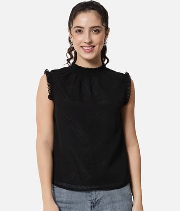ALL WAYS YOU Women's Georgette Regular Top ( Black )