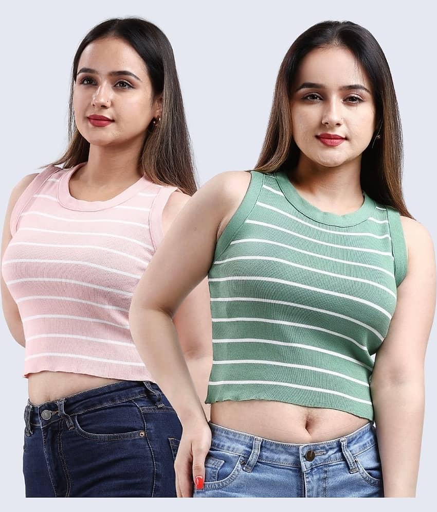 FEVERFEW Women's Cotton Linen Crop Top ( Multi Color )