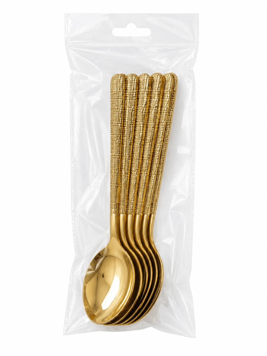 Wholesale Item - GOLD DESERT SPOON SET (PACK OF 6) - MOQ 13 Pieces