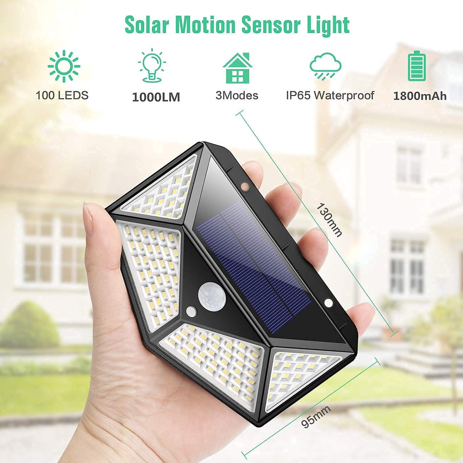 LED Bright Outdoor Security Lights with Motion Sensor Solar