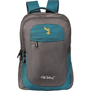 Life Today Large 37 L Laptop Backpack 15.6 Inch Laptop Bag - 37 L Laptop Backpack (A Blue + Grey ) (Blue)