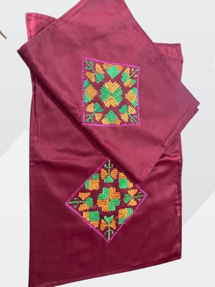 Phulkari Stitched Pillow Cover