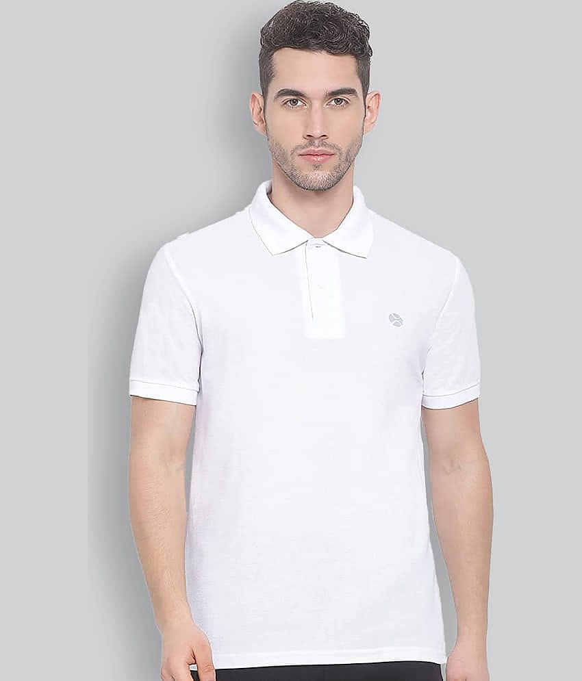 Lux Nitro Pack of 1 Cotton Blend Regular Fit Solid Half Sleeves Men's Polo T Shirt ( White )