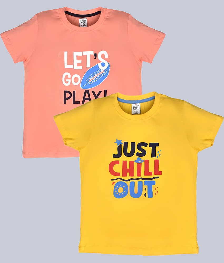 Lux Cozi Pack of 3 Boys Cotton Polo T-Shirt ( Yellow )