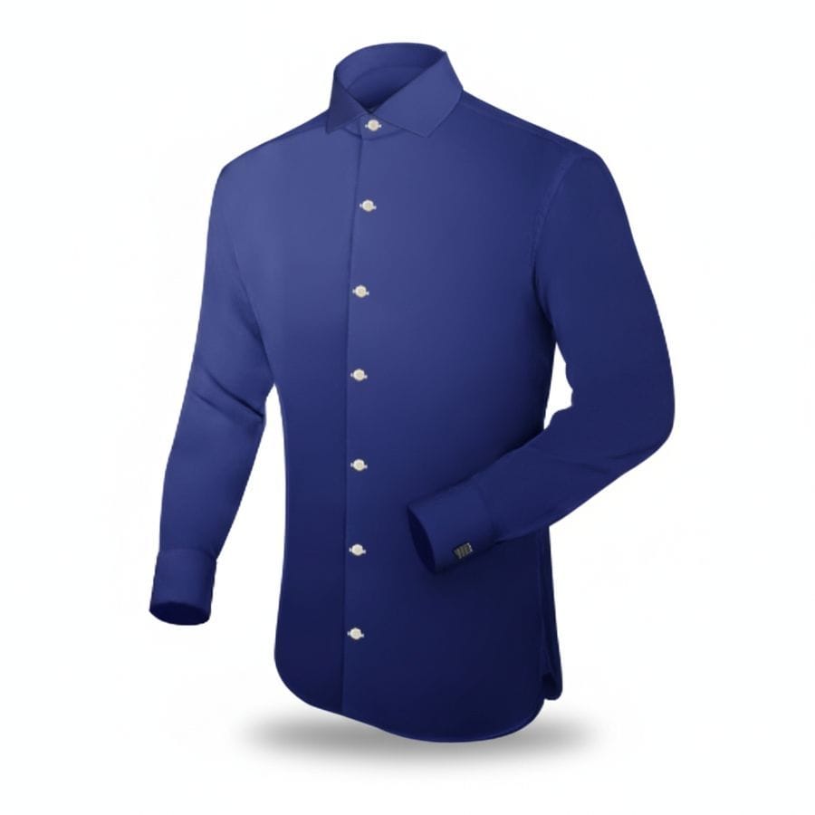 Men's Formal Deep Blue Long-Sleeve Shirt