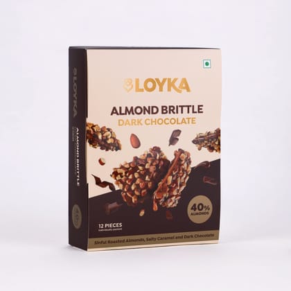 Loyka Almond Brittle (12 Pieces) | Luxe Dark Chocolate Coated | Premium Gifting