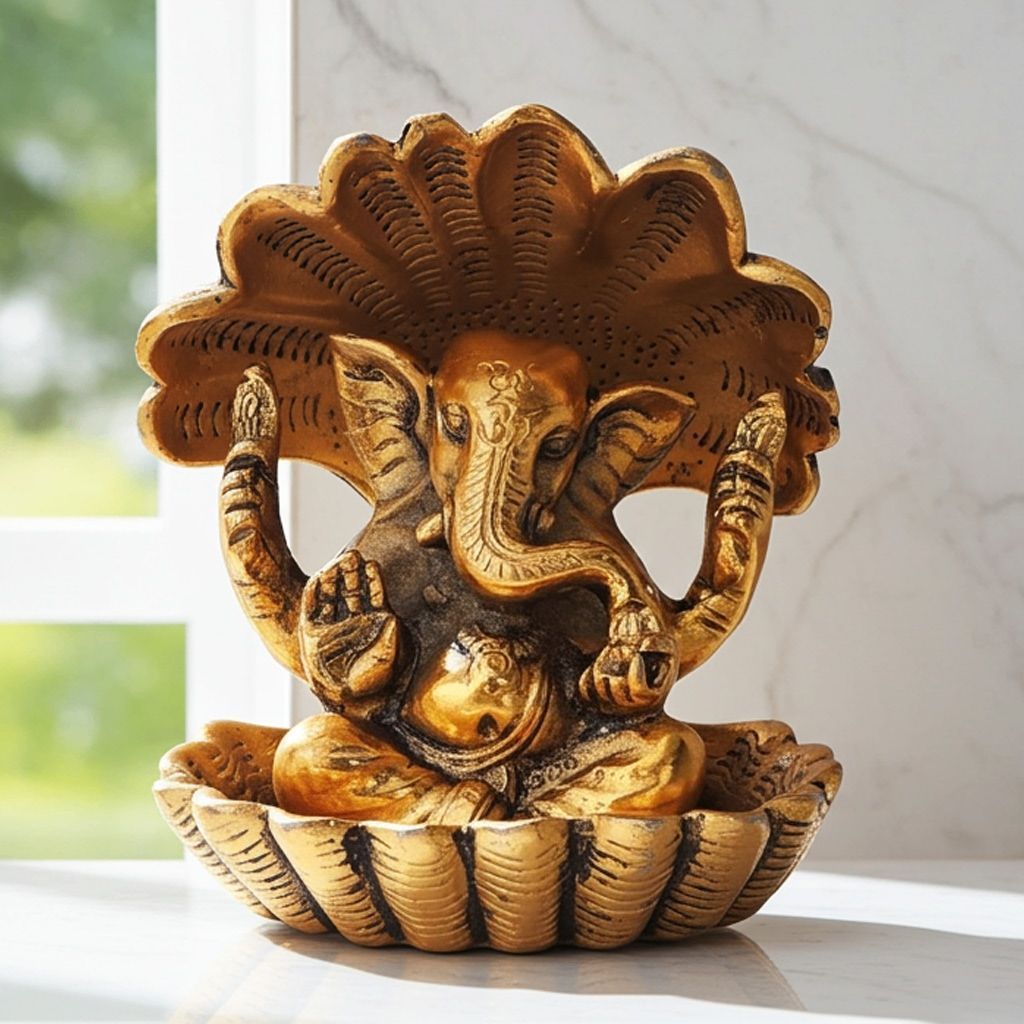 Aluminium Showpiece Seep Ganesh Big (ASMAS377 G)