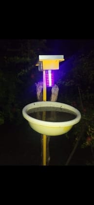 FARM SOLAR TRAP (Automatic Solar UV Light, Li-Ion Battery and Tray Insect Trap with Solar Panel for Pest Collection)