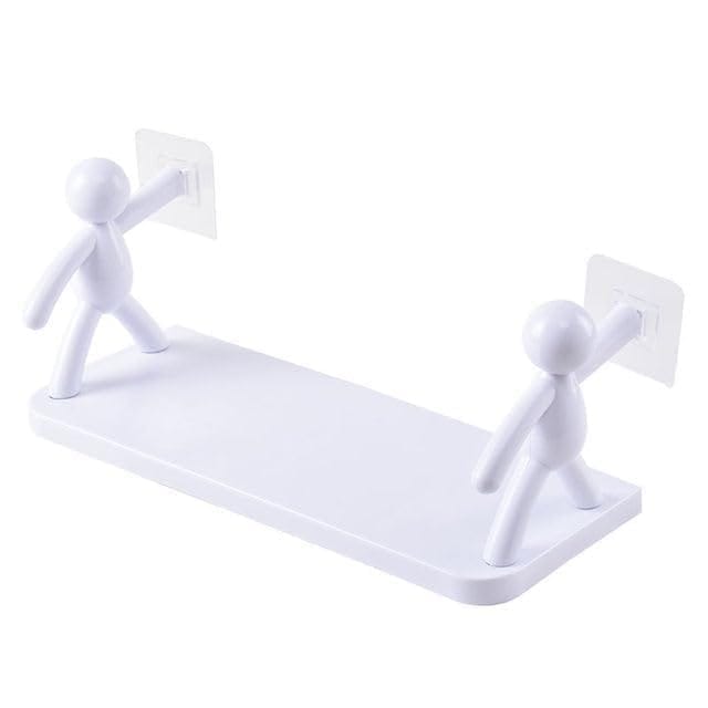 Plastic Self Adhesive Bathroom Shelf for Wall | Wall Mounted Storage Rack for Bathroom & Kitchen | No Drill Waterproof Wall Hanging Shelf for Bathroom