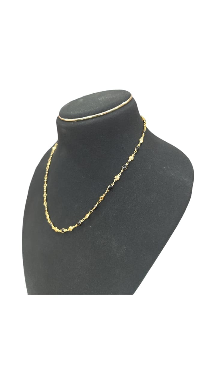 Gold Plated Heart Chain Necklace for Women, 16 Inches