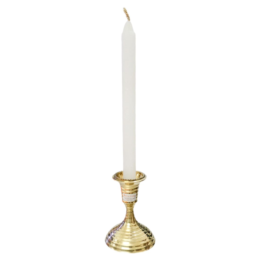 MAYAPURI 10 cm Brass Candle Holder Stand, Elegant Pital Momdani for Home Decor and Diwali Gifting