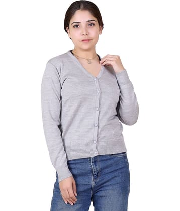 Varenyam Acrylic Grey Cardigans Dress - Single