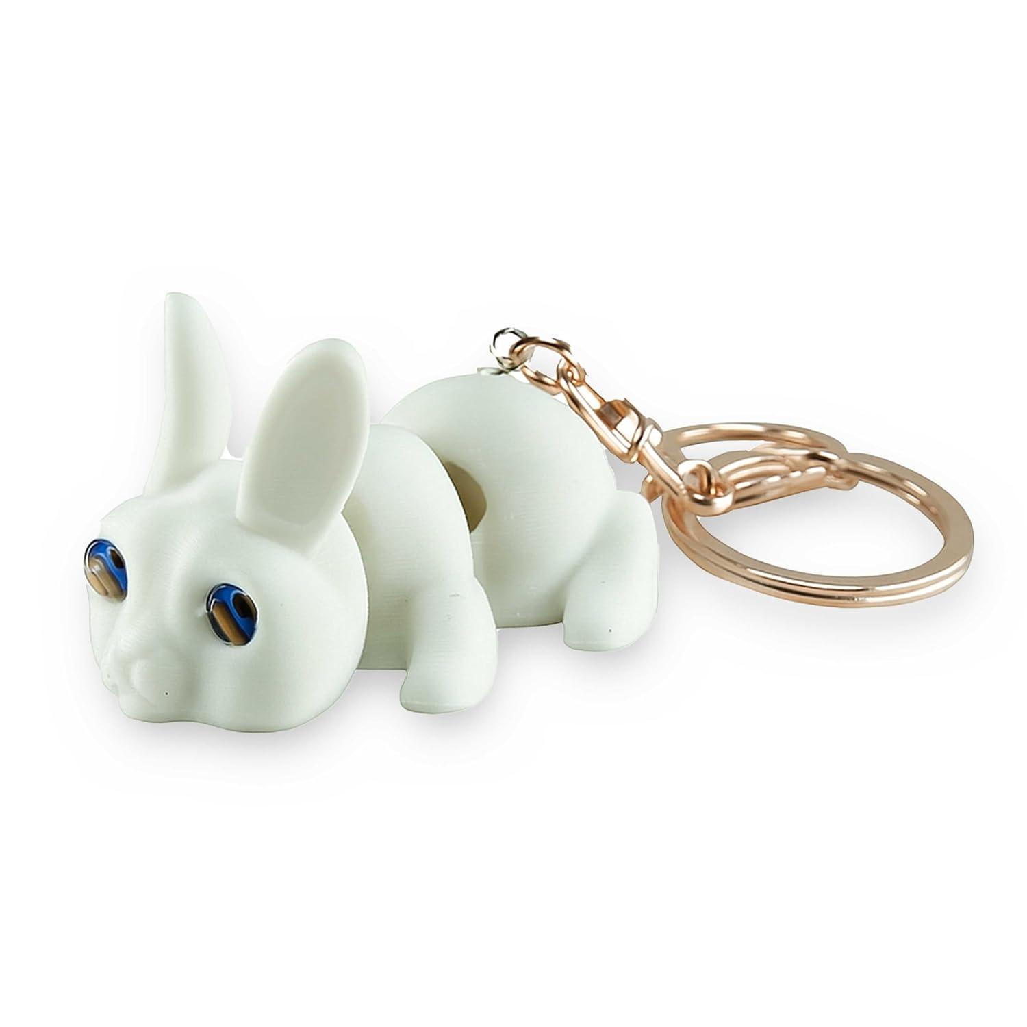 Vinglits Farm Buddies 3D Printed Keychains – Animal Toys, Pocket-Friendly Keyrings, Stress Relief Desk Toy for Kids (Barney – The Bunny Keychain, Medium)