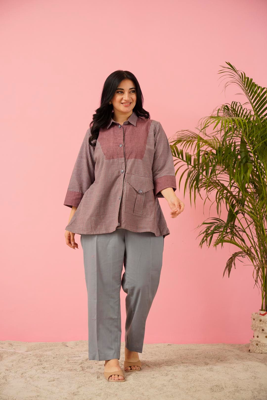 Grey and Vine Dazzling Co-ord Set