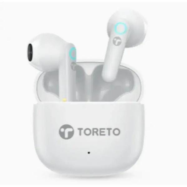 Toreto Air Glow Wireless Earbuds, HD Clear Sound, Ring Light, BT 5.3, Voice Assistant, IPX5, Type-C Charging