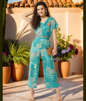 Zima Leto Women's Polyester Wrap Top ( Green )