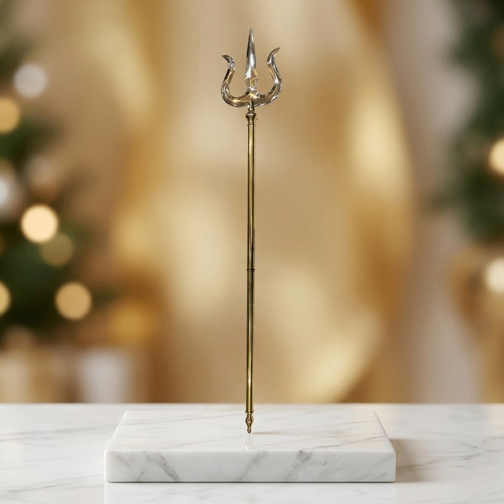 Brass Trishul, Height : 67.5 Inch (ZMAS138 J)
