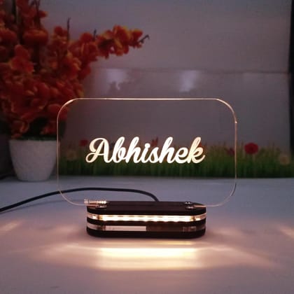 Personalized Name LED Table Lamp Gifts for Men Women Customized Gifts for Christmas Happy New Year Men Women Husband Wife Girlfriend Boyfriend Office Colleagues (Warm White)