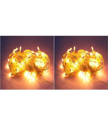 EmmEmm 2 Pcs 10Mtr Diwali Rice Ladi String Lights Gold
