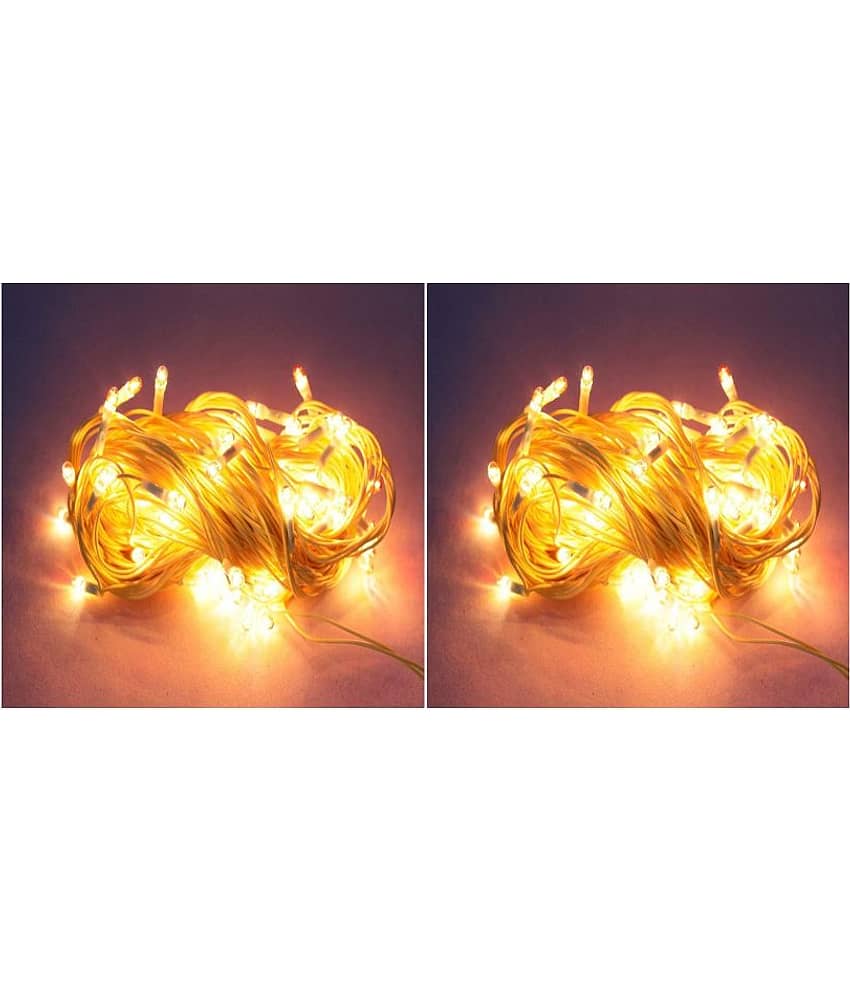 EmmEmm 2 Pcs 10Mtr Diwali Rice Ladi String Lights Gold