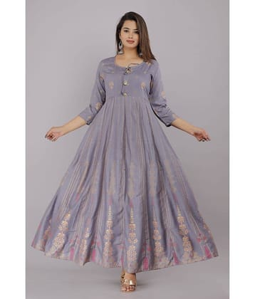 ANNEIV - Grey Rayon Women's Anarkali Kurti ( Pack of 1 )