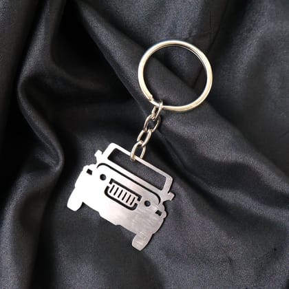 Stylish Metal Jeep Shape Keychain (1 Pc)