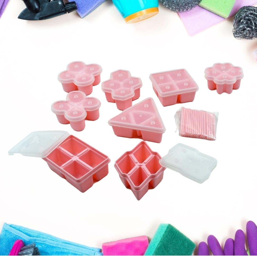 DHRUVINSRI Multi Design Ice Mold Set Multi Shaped Ice Mold Bpa Free Mold Ice Pop Mold, Ice Maker Fun for Kids and Adults (8 Different Shape ice Cube)