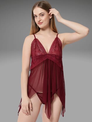 Klamotten Women's Sheer Babydoll Dress B47W