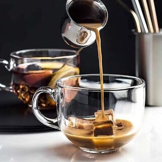 BLINKMAX Transparent Tea Cup Coffee Cup Set of 6 Made of Crystal Clear Glass 150 ml