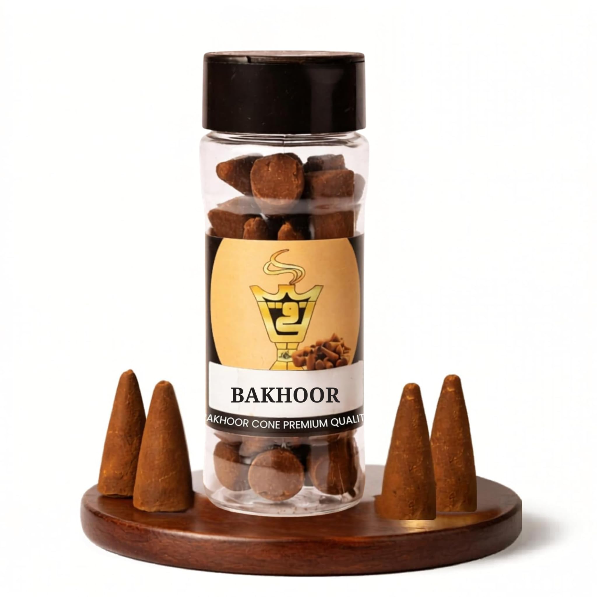 alNaqi Bakhoor Cones 50g (Pack of 20) - Traditional Arabian Incense Cones, Charcoal-Free Natural Oudh & Resin Blend for Spiritual Cleansing & Home Fragrance