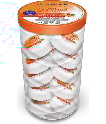 Yuthika Almond Intensive Light Moisturizer Cream 15ml Pack of 24, Non Sticky, Instant Hydration, Deep Nourishment