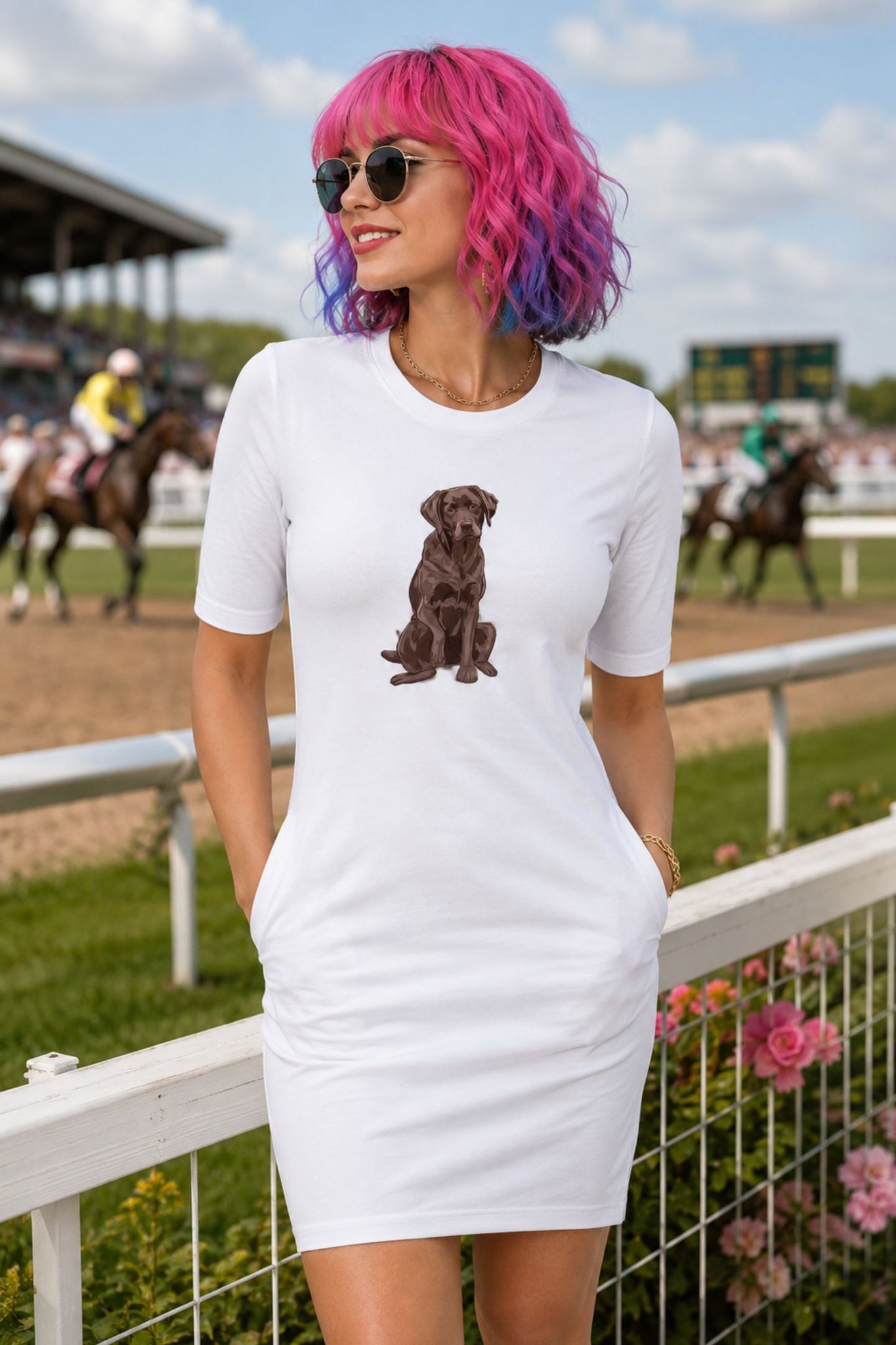 T-shirt Dress With Pockets - Chocolate Charm (3 Colours) (Slim Fit)