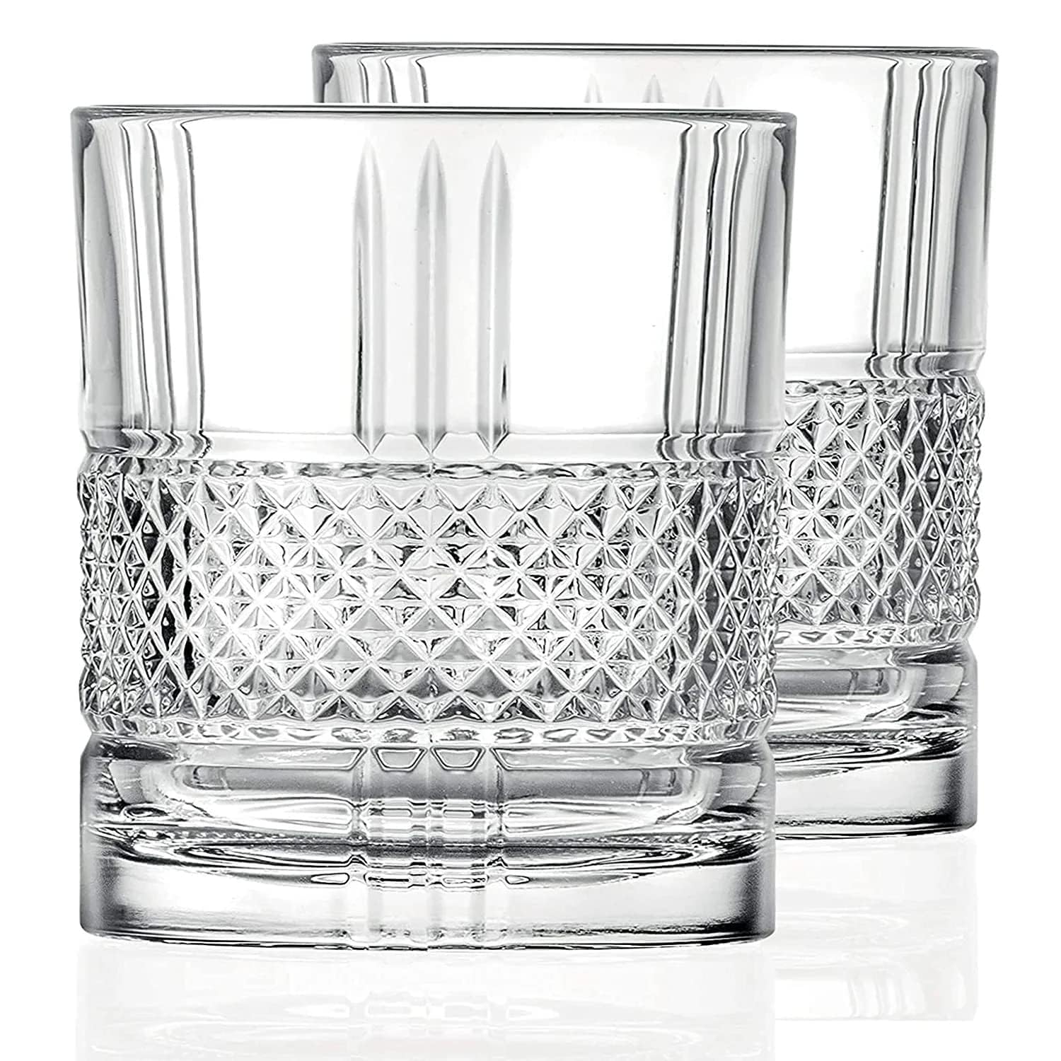 Premium Stylish,Crystal Bourbon Whiskey Brandy Glasses Wine Glass Crafted Lead Free Glass Great Rocks Barware for Scotch Bourbon Liquor Cocktail Drinks Spirit Drinks Scotch Cognac,(310 ml)