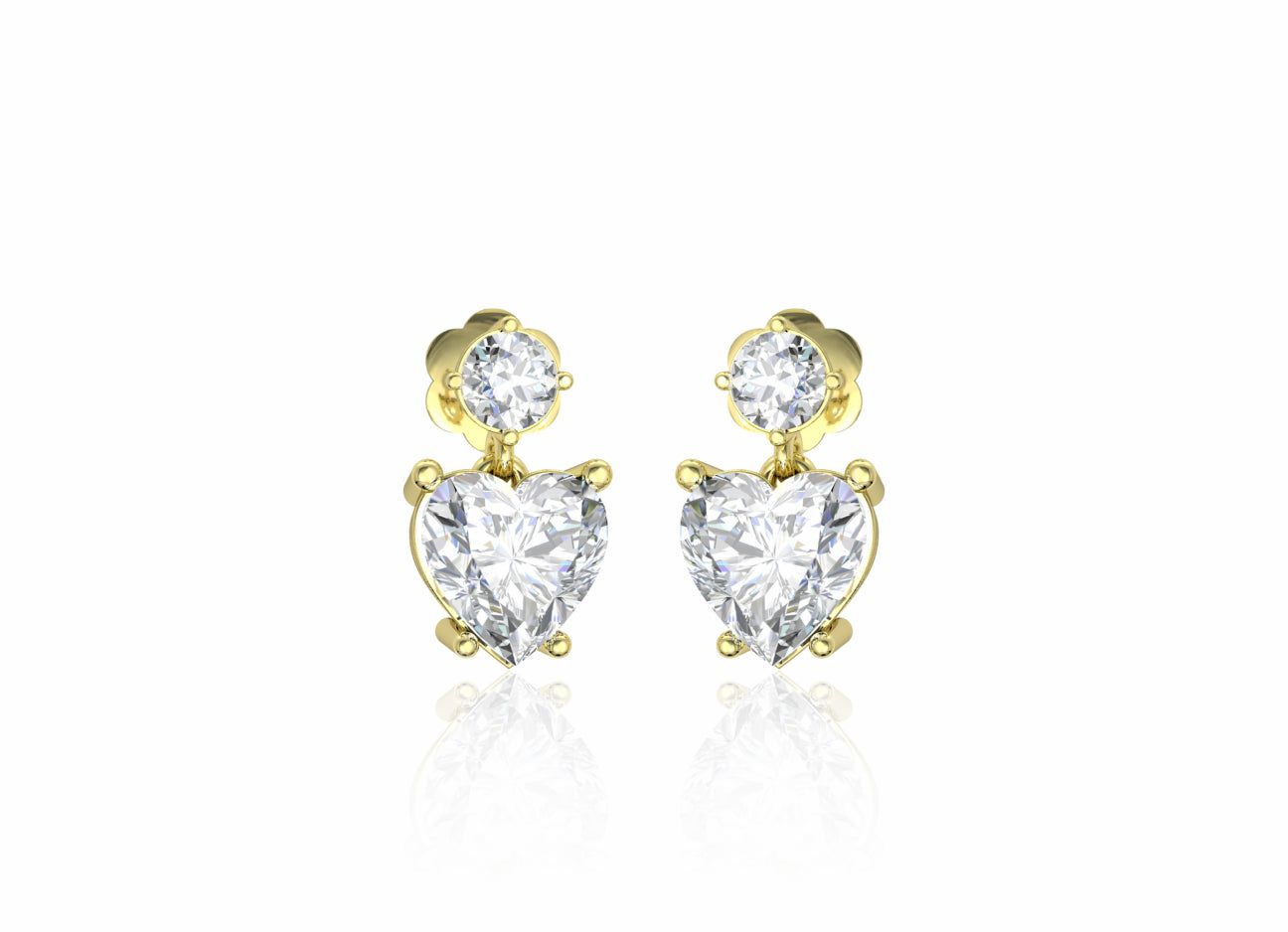Illuminating Heart Drop Solitaire Earrings