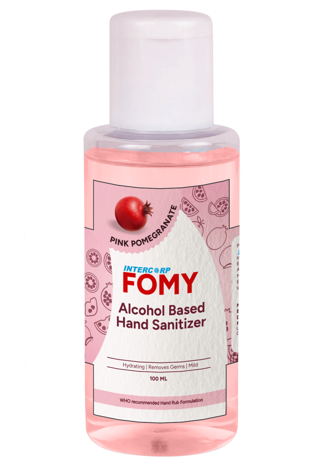 INTERCORP FOMY 75% Isopropyl Alcohol-based Hand Rub Sanitizer and Disinfectant, 100 ml (Pomegranate)