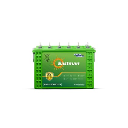 Eastman EMSS150060STT| Standard Tall Tubular | 150 AH Inverter Battery |Warranty 60 (36+24) Months for Home & Office
