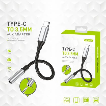 USB C to 3.5mm Headphone Jack Adapter | Hi-Fi DAC Audio Converter | Braided Type-C to AUX Cable Compatible with Samsung Galaxy, OnePlus, Pixel, iPad, Nothing Phone & More