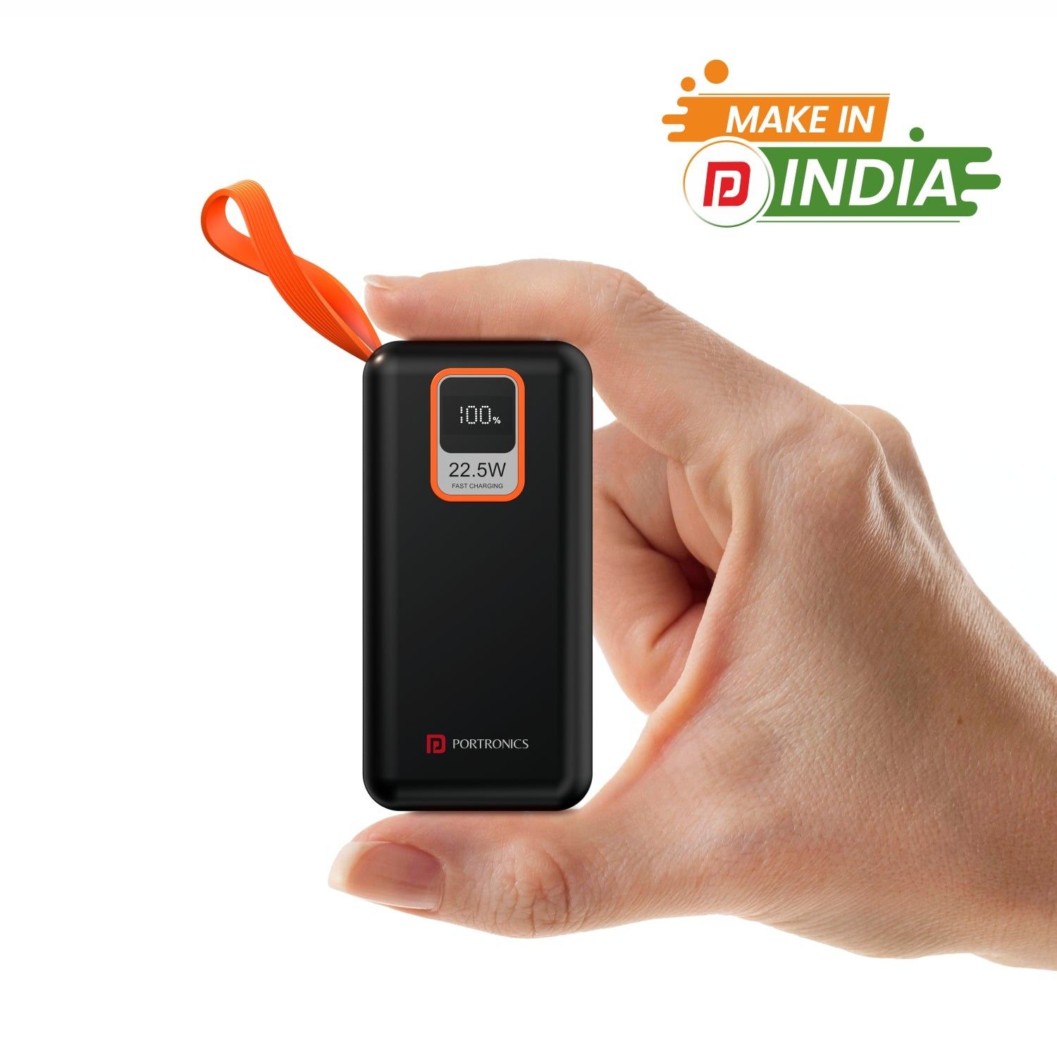 Portronics Ampbox 10k Mini PowerBank, 10000 mAH, Battery Display, Type-C, 2 Devices at Once