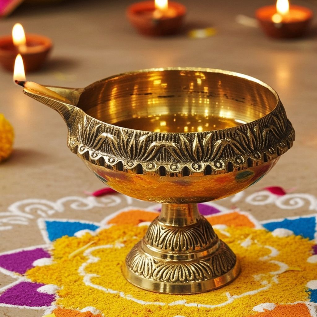 Brass Stand Kuber Deepak No. 6 (ZMAS194 H)