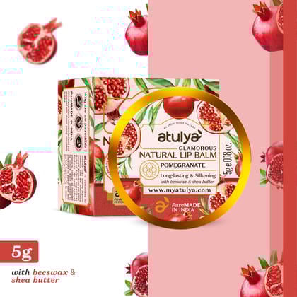 Atulya Pomegranate Lip Balm | Hydrates and Moisturises - 5gm