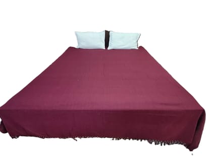 Dhaga Vishwas Ka Handloom Cotton Double Bedsheet with Pillow Covers Maroon Dhaga Vishwas Ka Handloom Cotton Double Bedsheet with Pillow Covers Maroon