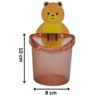 Toothbrush Holder Plastic Stand for Toothpaste, Comb, Brush, Drain Waterproof Self-Adhesive, Teddy Bear Toothbrush Holder Plastic Stand for Toothpaste, Comb, Brush, Drain Waterproof Self-Adhesive, Teddy Bear
