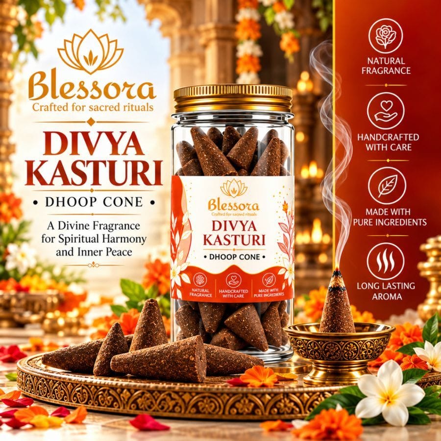Blessora Divya Kasturi Dhoop Cone - 40 PC