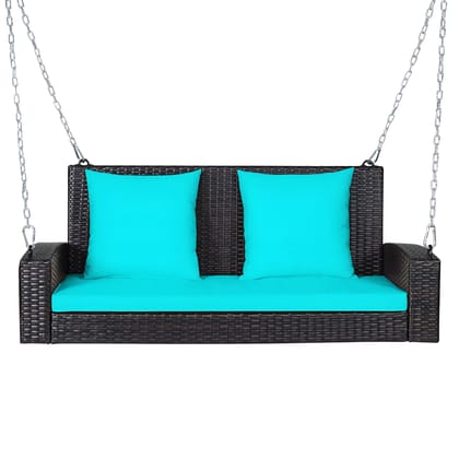 MJA FURNITURE Patio Outdoor Double Seater Swing Chair Without Stand for Balcony, Garden | Rattan & Wicker Hammock Jhula for Adults